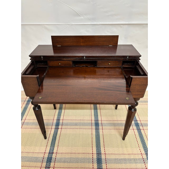 Wood 1920s Solid Mahogany Colonial MFG Co Desk For Sale - Image 7 of 13