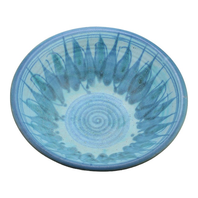 Mid 20th Century Jt Abernathy Distinctive Blue Glaze Bowl For Sale
