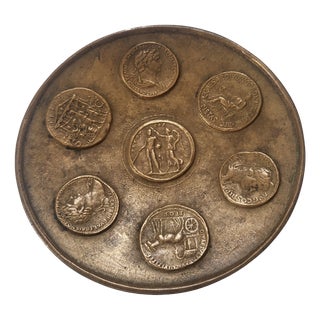 19th Century Italian Grand Tour Cast Brass Coin Tray For Sale