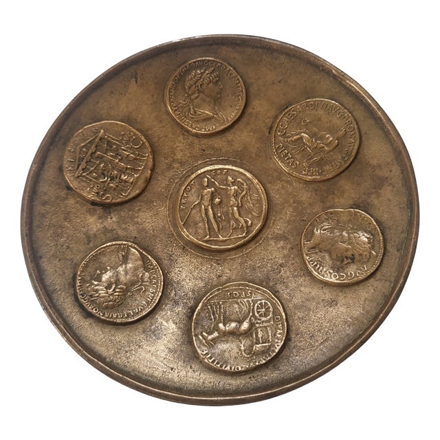 19th Century Italian Grand Tour Cast Brass Coin Tray For Sale