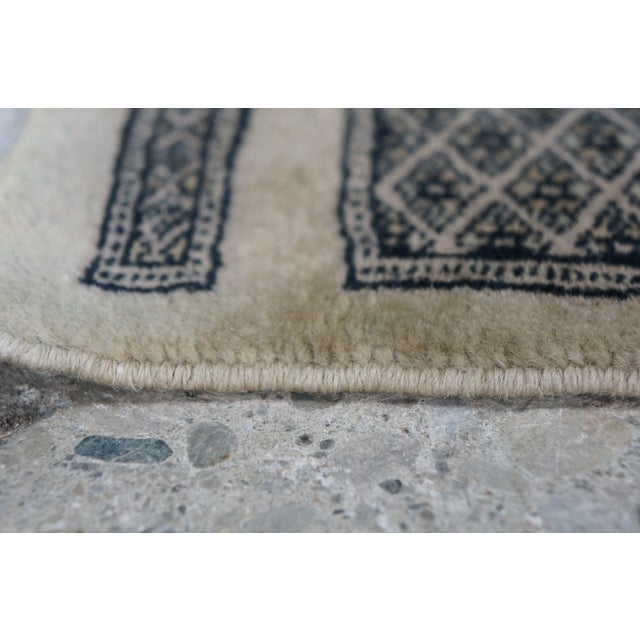 Vintage Hand-Knotted Pakistani Bokhara Wool Accent Mat Prayer Rug 7 Guls 3 X 5' For Sale - Image 9 of 10