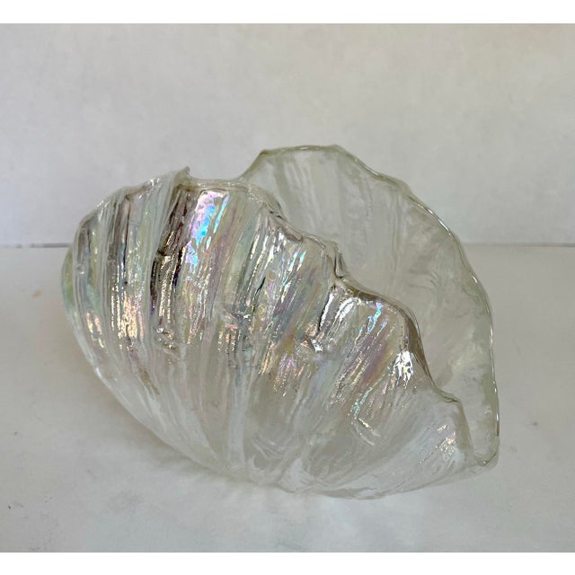 Vintage Iridescent Glass Shell Napkin Holder / Guest Towel Holder For Sale - Image 10 of 10