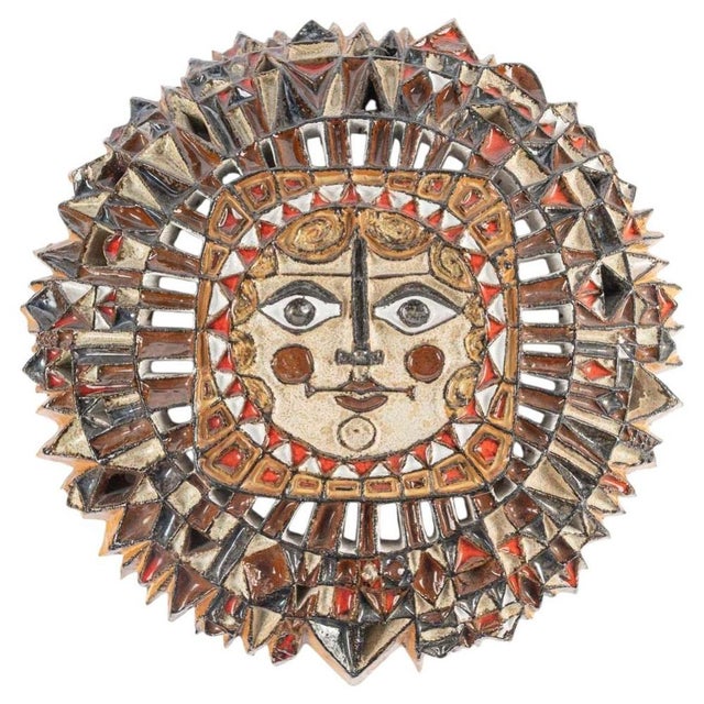Large Terracotta Sculpture Depicting a Sun from Zobel For Sale - Image 8 of 8