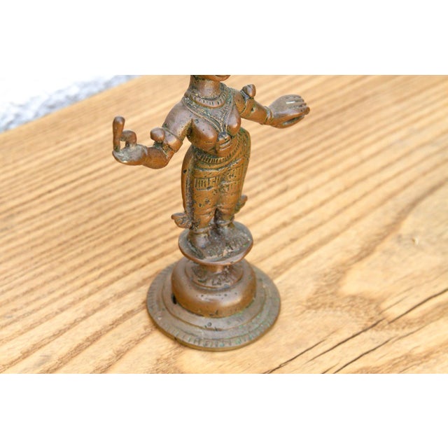 19th Century Ritual Bronze Miniature Apsara For Sale - Image 4 of 7