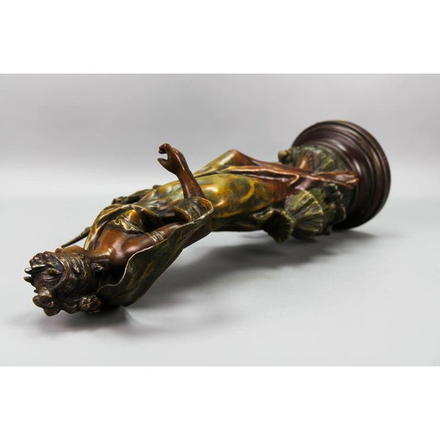 French Patinated Bronzed Spelter Sculpture Muse Champetre, 1920s For Sale - Image 15 of 18