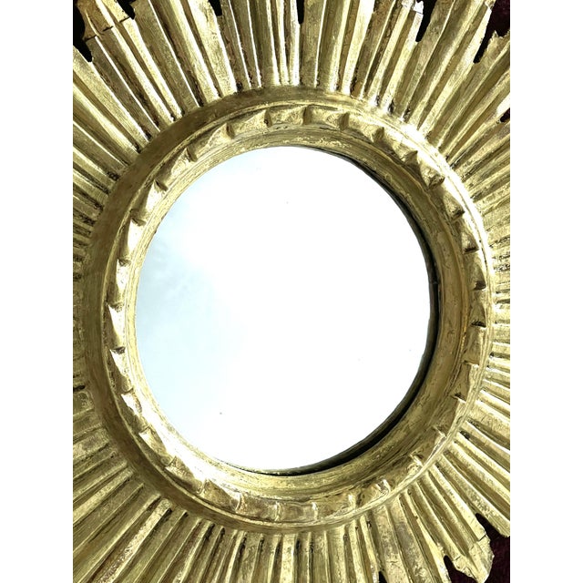 Mid-Century Italian Giltwood Sunburst Mirror, 1960s For Sale - Image 9 of 10