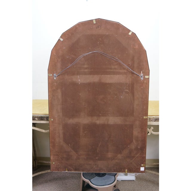 Metal Mid Century Hollywood Regency Arched Brass Palladian Beveled Mirror 44" For Sale - Image 7 of 12