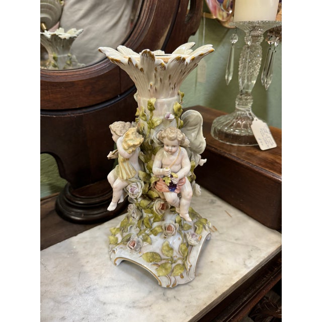 Antique German Von Schierholz Porcelain Figurine Centerpiece For Sale - Image 4 of 11