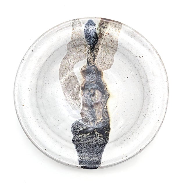 Offered is a mid 20th Century, circa. 1970s, drip-glazed stoneware trinket dish signed "DAVIS" on the bottom. It measures:...