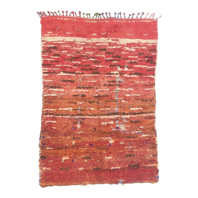 Vintage Azilal Boucherouite Moroccan Rug, 05'02 X 07'04 For Sale