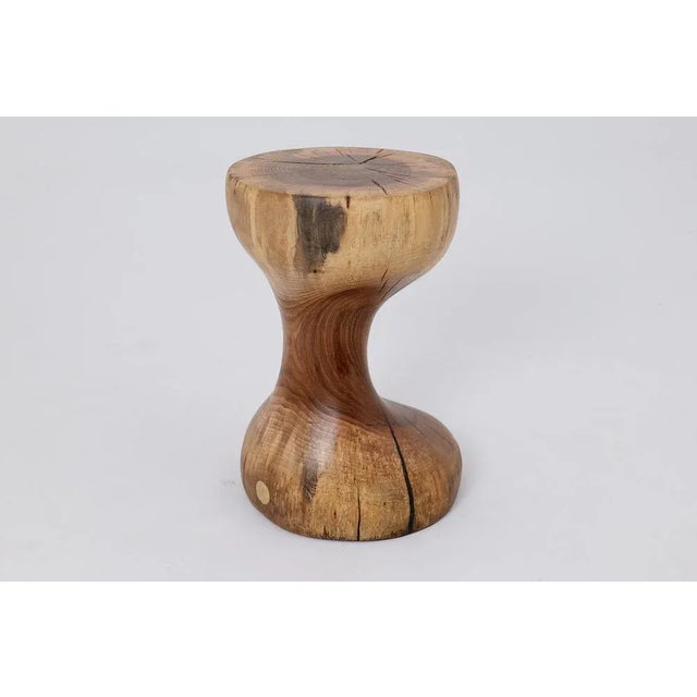 Walnut Wooden Sculptural Side Table by Logniture For Sale - Image 14 of 16