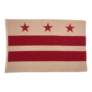 Vintage Cotton Sewn Flag of Washington DC With Overdye