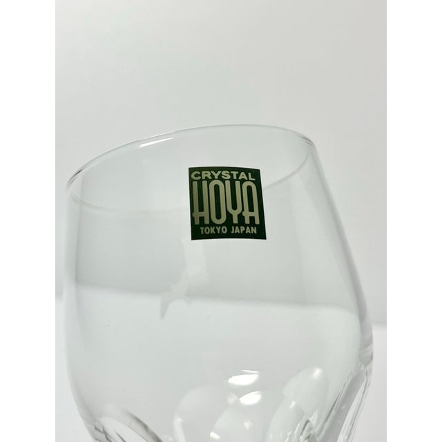 Glass Hoya “Metaphor” Pair of Crystal Wine Glasses, Bird or Seagull Motif - a Pair For Sale - Image 7 of 7
