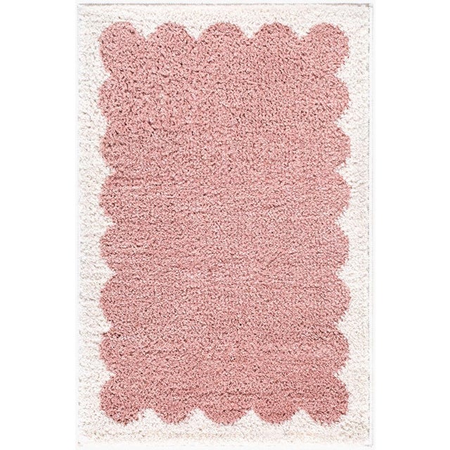 Fossay Shag Machine Woven Rug Pink 2x3 For Sale - Image 4 of 4