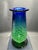Mid-Century Modern 1950s Green and Blue Ripple, Scale Design by J. Svoboda Art Glass Vase For Sale - Image 3 of 8