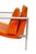 USA, 1960s Pair of Aluminum Frame Lounge Chairs by Founders in the manner of Harvey Probber. Original bright orange...