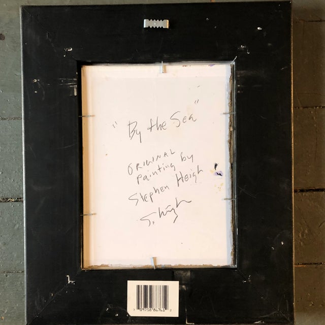 Contemporary Contemporary Original Stephen Heigh Small Abstract Painting Framed & Signed “By the Sea” For Sale - Image 3 of 4