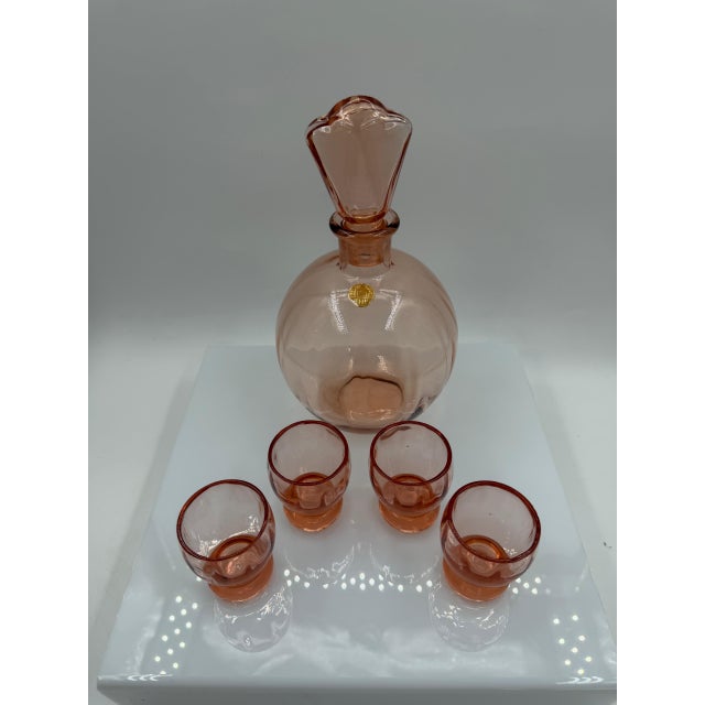 Vintage Rosalin Glass Liqueur Set, 1950s, Set of 5 For Sale - Image 4 of 18