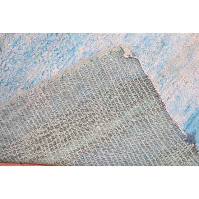 Vintage Sky Blue Moroccan Square Rug - 7' x 8'3" For Sale - Image 12 of 12