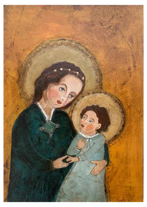 Dominika Stawarz-Burska, Madonna, Mixed Media on Board, 2021