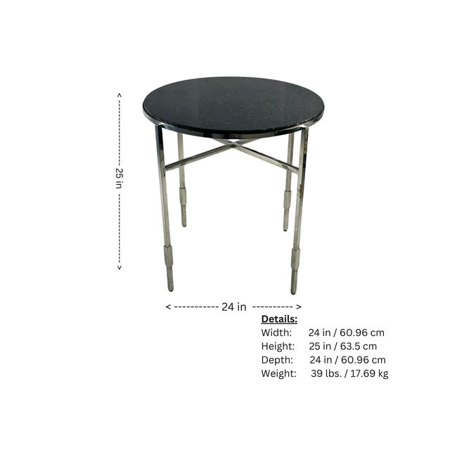 1960s 1960s American Modern Granite & Polished Chrome End/Side Table After Michael Graves For Sale - Image 5 of 5