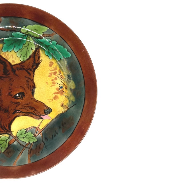 Victorian A Wedgwood Majolica Plate With Fox, English, Dated 1873 For Sale - Image 3 of 11