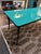 1960s Black Lacquered Wooden Table with Green Back-Lacquered Glass Top, 1960s For Sale - Image 5 of 7