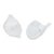 1960s Mid-Century Modern Murano-Style Freeform Clear & White Cased Art Glass Dishes - Pair For Sale