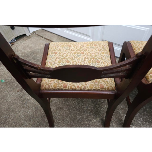 Pair of Early 20th Century Duncan Phyfe Style Mahogany & Upholstered Side Chairs For Sale - Image 11 of 11