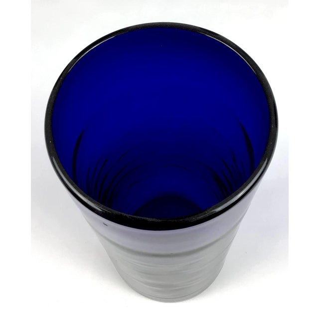 Hand Created Cobalt Blue Glass Cylinder Vase Chairish