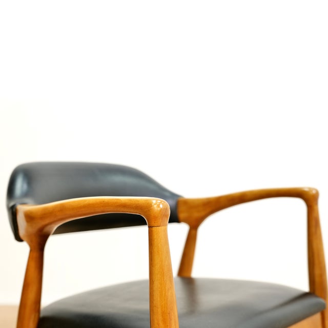 Brown 1960s Mid Century Teak Desk Chair in Oak For Sale - Image 8 of 12