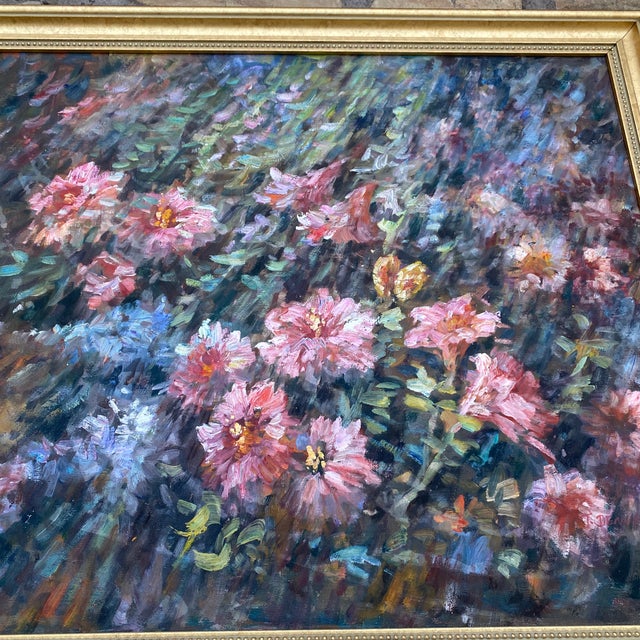 Vintage Floral Still Life Oil on Canvas Signed Denver ~ Framed For Sale - Image 9 of 10