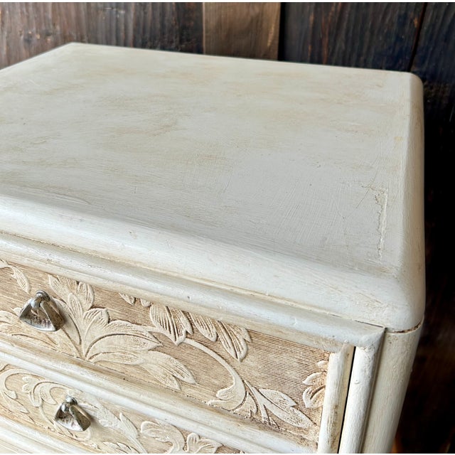 1960s Organic Modernist | the Foliate Nightstand | Acanthus Relief For Sale - Image 4 of 11