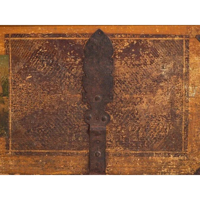 Wood Antique Folk Art Bridal Trunk, 1820s For Sale - Image 7 of 12