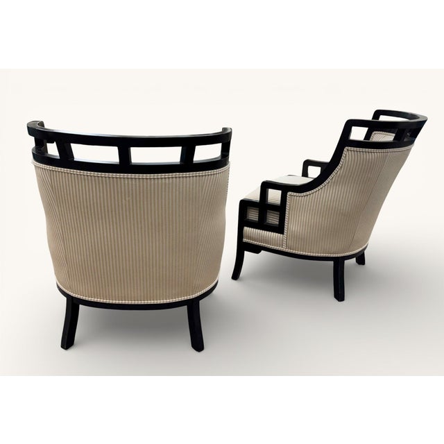 1980s Jay Spectre for Century Furniture Wallis Simpson Lounge Chairs, a Pair For Sale - Image 5 of 17