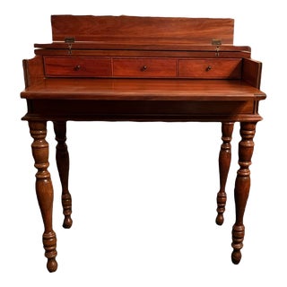 Early 20th Century Cherry Early American Spinet Flip Top Writing Desk For Sale