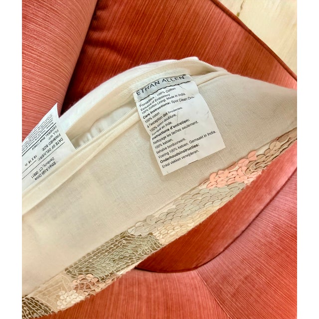 Custom Ethan Allen Coral Velvet Barrel Lounge Chair With Nailhead Trim For Sale - Image 10 of 10