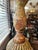 Large Antique Celadon Green & Gilded Candlestick Table Lamps -a Pair For Sale - Image 12 of 13