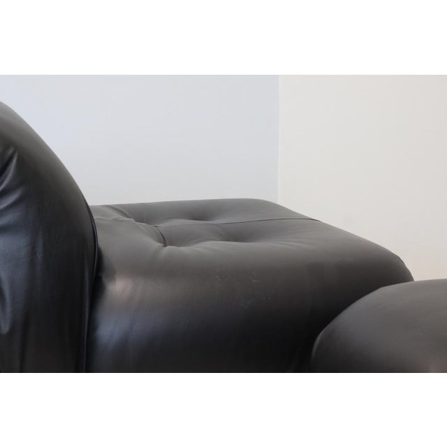 Black Soriana Armchair in Leather by Afra and Tobia Scarpa for Cassina, 1969, Set of 2 For Sale - Image 8 of 16
