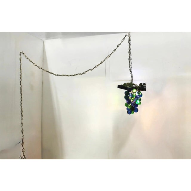 Mid-Century Modern 1960s Hanging Swag Lamp Lucite Grapes For Sale - Image 3 of 8