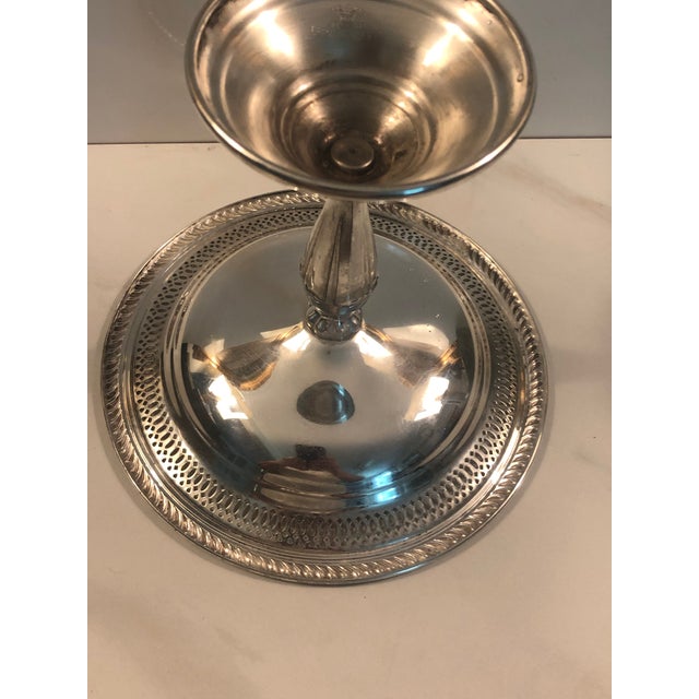 Silver 1940s f.b. Roger’s Silver Pierced Compote Candy Dish For Sale - Image 8 of 11