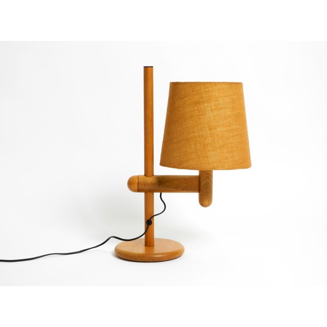 Oak Table Lamp with Height-Adjustable Shade from Temde, 1960s For Sale - Image 4 of 18