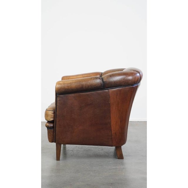 Vintage Sheep Leather Club Chair For Sale - Image 5 of 13