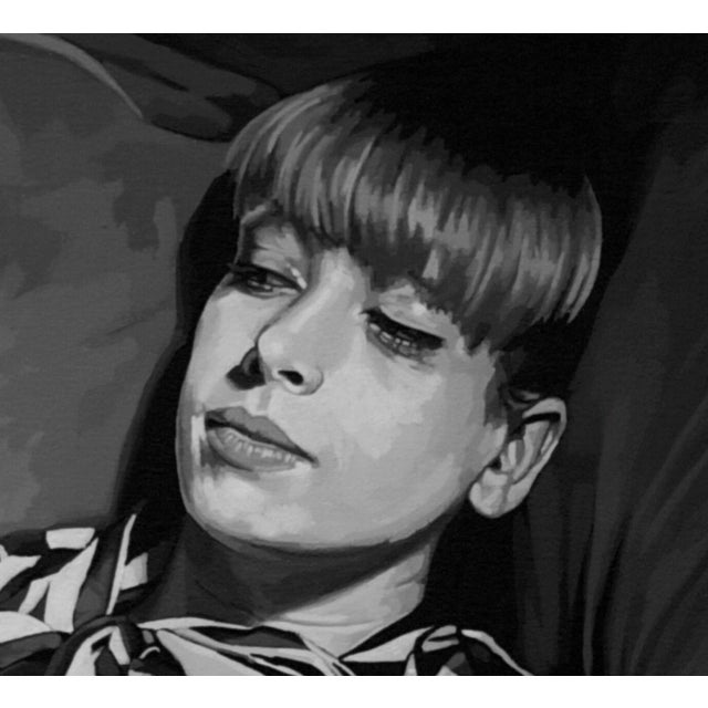 2010s Laura # 1 by Rebecca Mason Adams | Acrylic on Canvas Portrait of a woman reclining on a couch For Sale - Image 5 of 5