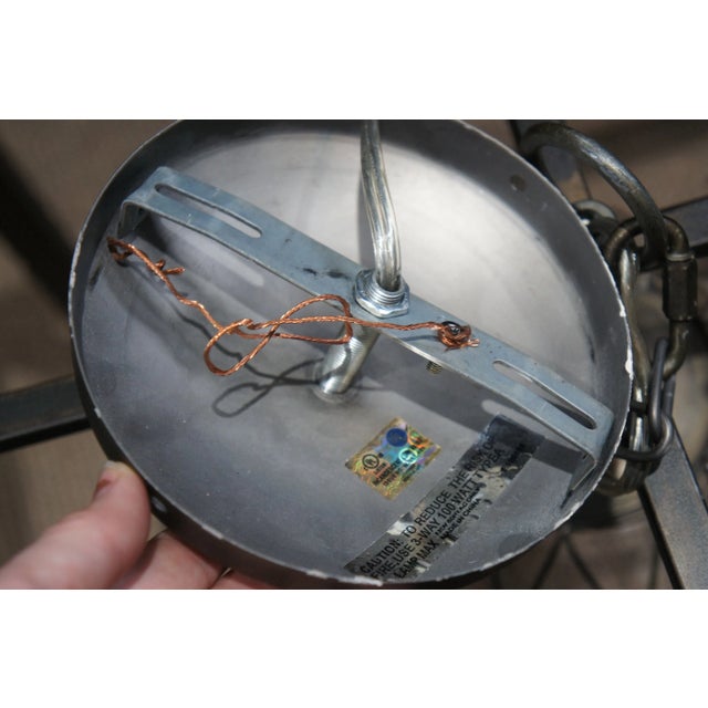 Vintage Karlin Industrial Nested Cage Glass Bell Pendant Light For Sale - Image 11 of 11