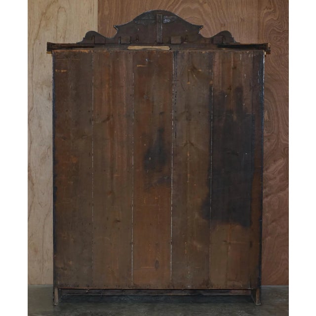 Victorian Ebonised Carved Oak Bookcase with Sliding Glazed Doors, 1860s For Sale - Image 17 of 18