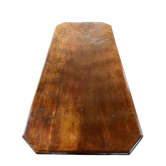 Italian Walnut Fratino Dining Table with Lyre Legs, 18th Century For Sale - Image 9 of 13