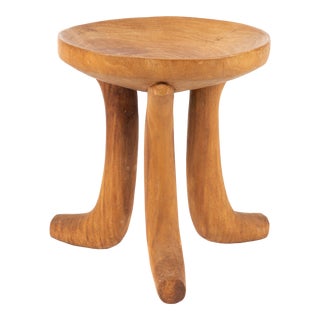Early 20th Century Carved Hardwood Ethiopian Jima Stool For Sale