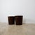 Circa 1960, We offer this Pair of mid century Plywood trash can. Recently restored.