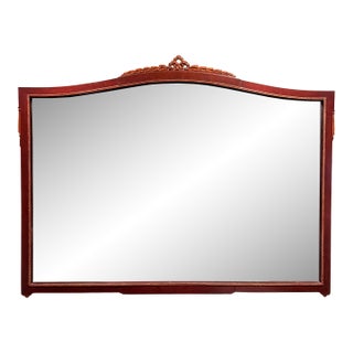 Vintage Regency Style Mahogany Over Mantle Wall Mirror For Sale